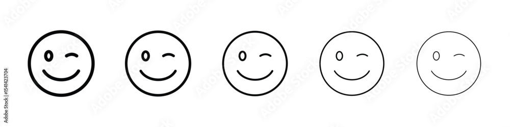 Fototapeta premium Smile wink icon for mobile concept and web design.