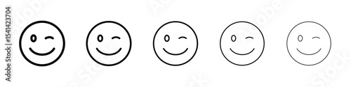 Smile wink icon for mobile concept and web design.