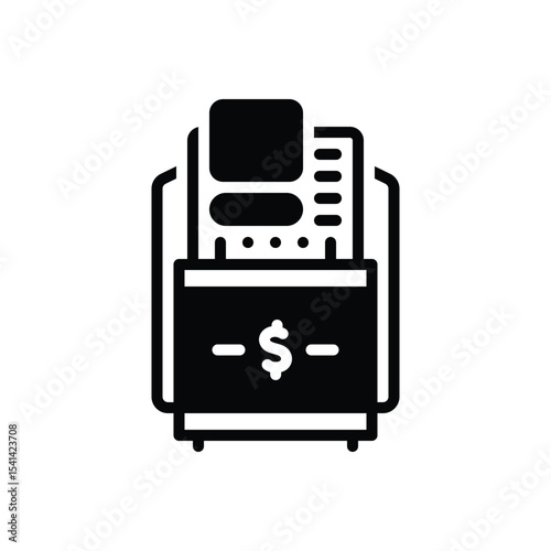 Black solid icon for atm