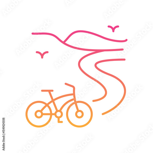 Bike Path  Icon vector