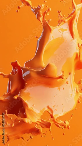Animation of orange splash with vibrant colors