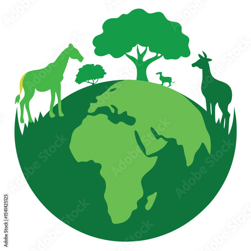 Stylized verdant earth image vector design