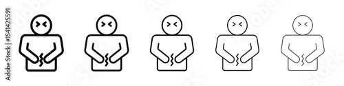 Stomachache icon for mobile concept and web design.
