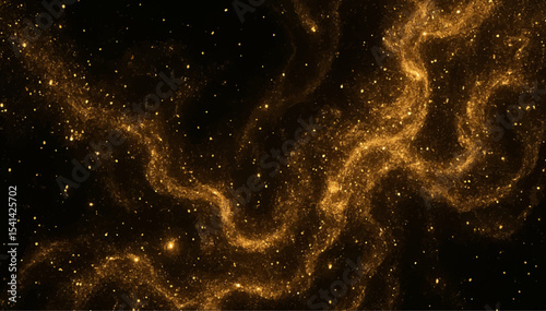 Blue fantasy universe: water drops on a dark starry cosmos with abstract particles and bright light