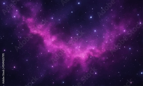 Abstract space background with a bright cosmic nebula and a dark starry sky full of constellations