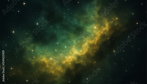 Bright blue deep space nebula with countless stars in a dark cosmic sky