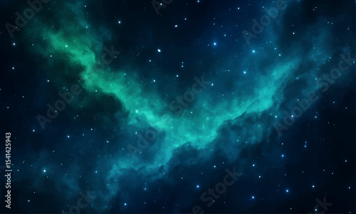 Bright starry deep space nebula in the night sky