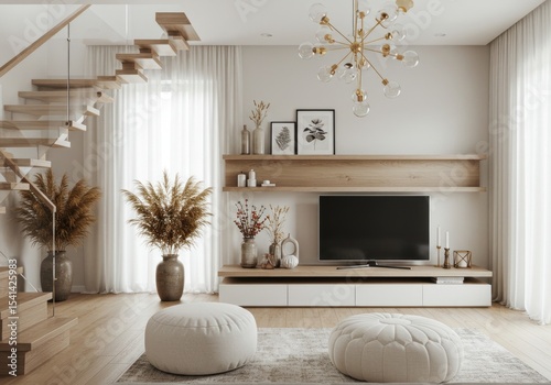 Modern living room with TV unit