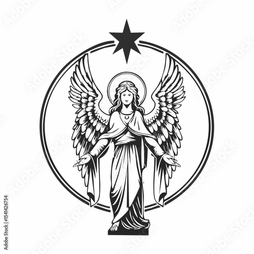 Fotografie Angel Moroni The Church of Jesus Christ of Latter Design Logo vector