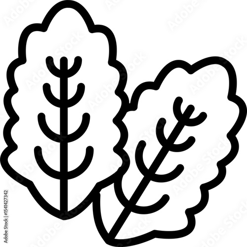 Peppermint Leaves Vector Icon Stock Illustration