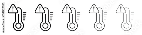 Temperature warning sign icon for mobile concept and web design.