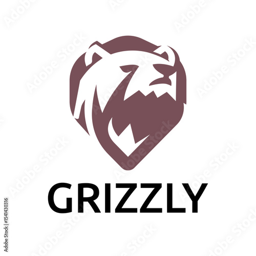 Grizzly Head Logo Modern Animal Mark for Branding