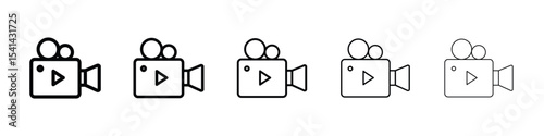 Video camera icon for mobile concept and web design.