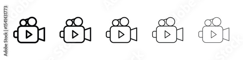 Video camera icon for mobile concept and web design.