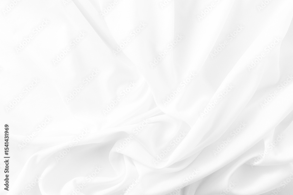 Obraz premium Smooth White Fabric Texture with Soft Drapes and Elegant Flow