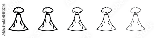 Volcano icon for mobile concept and web design.