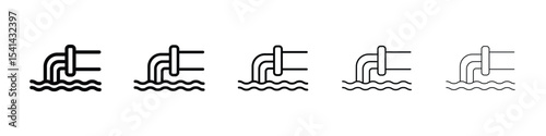 Waste water icon for mobile concept and web design.