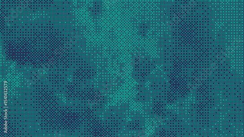 Pixelated bitmap gradient texture. Retro pixel art, green dither pattern, 8 bit background. Leisure or arcade games duotone border frame. Vector illustration