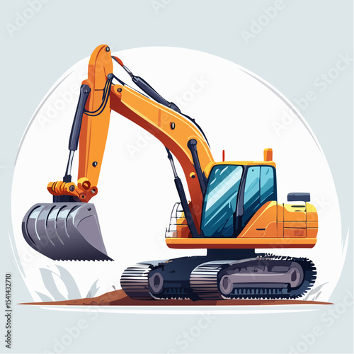 Heavy Excavator in Action Powerful Construction Equipment Working on Site with Precision and Strength