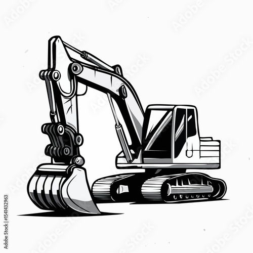 Heavy Excavator in Action Powerful Construction Equipment Working on Site with Precision and Strength