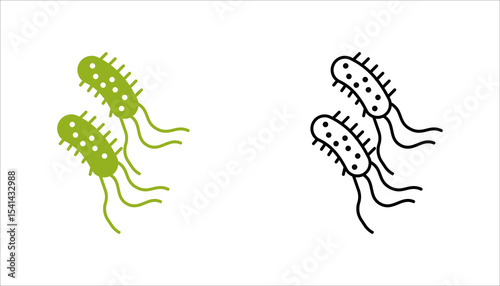bacteriology icon set. Thin Linear Style Design Isolated On White Background
