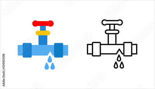 plumbing icon set. in different style vector illustration. two colored and black plumbing vector icons designed in filled, outline, line and stroke style can be used for web, mobile, ui
