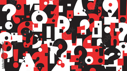 Abstract question mark patterns overlap intensely creating disorientation background unknown