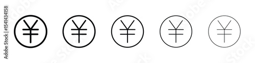 Yen icon for mobile concept and web design.
