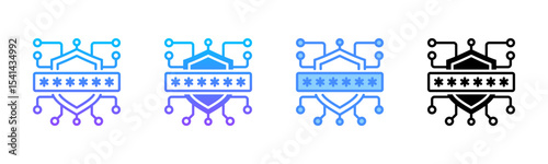 Secure Password Multi Style Icon Set
