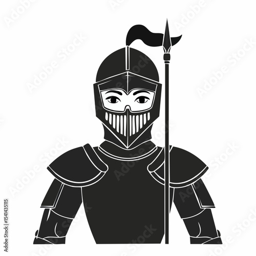 Crusade Knight Image Vector. Crusader knight illustration Black and White Image vector.