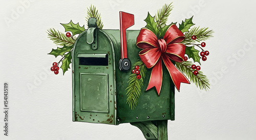 Christmas Mailbox Festive Holiday Season Greetings Decorated Winter