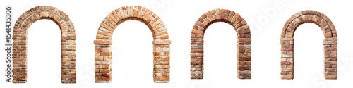 Ornate brick arches in a historic building wall