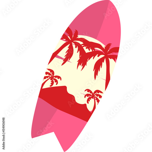 Surfing Board Illustration