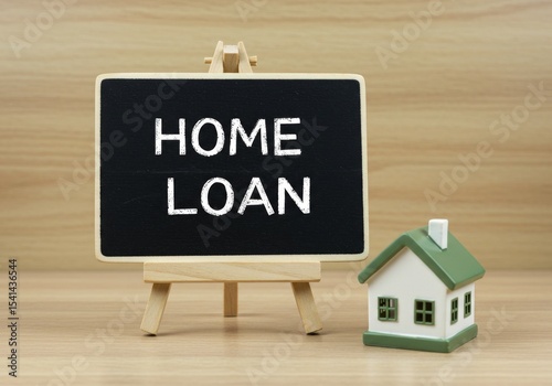 Chalkboard with home loan sign
