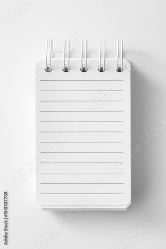 Blank Notebook With Spiral Binding on White Background