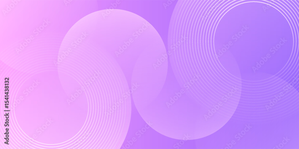 Obraz premium Abstract circles on pink and purple background. Geometric lines design