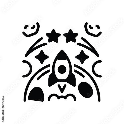 Black solid icon for travel