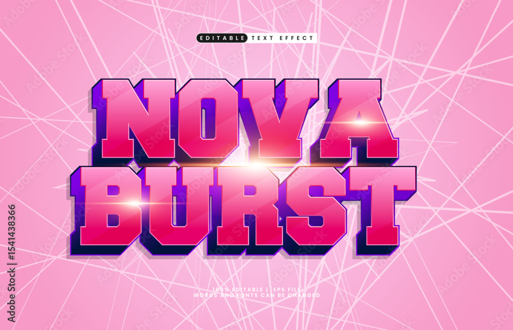 nova burst editable text effect with a galaxy and space text effect