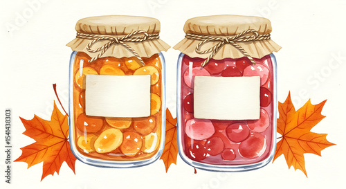 Homemade Apricot and Cranberry Jam Jars Autumn Harvest