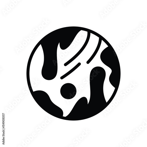 Black solid icon for venus