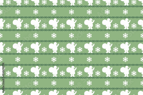 Seamless Christmas Pixel Vector Pattern. Bright and Colorful Festive Design for Fabric, Wrapping Paper, Packaging, and Crafts.