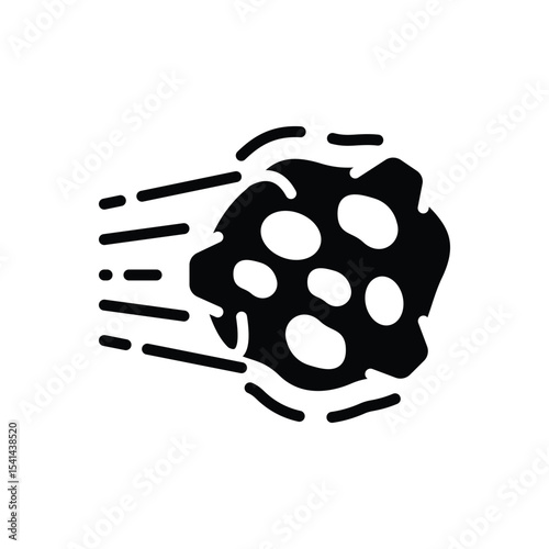 Black solid icon for asteroid