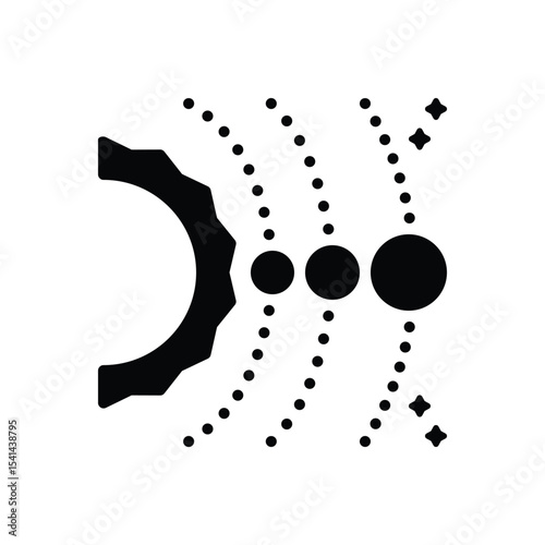 Black solid icon for cosmos