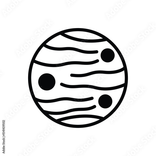 Black solid icon for neptune