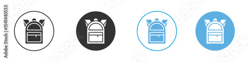 Backpack icon Logo Template Design set