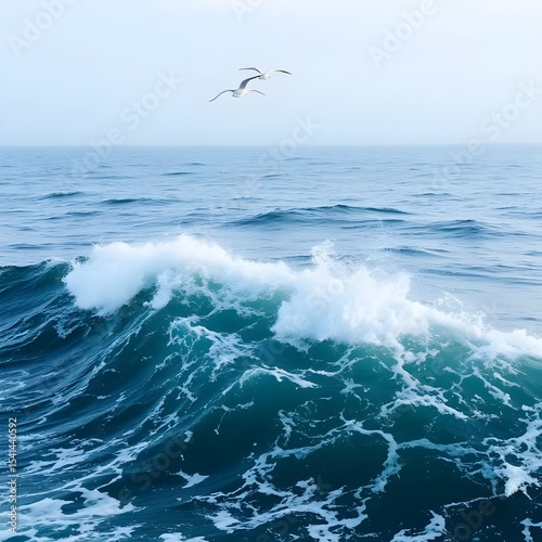 Waves crashing far below as seagulls glide above sheer edges.