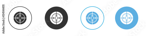 Bullseye pointer icon Logo Template Design set