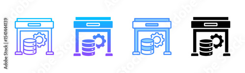 Data Warehousing Multi Style Icon Set