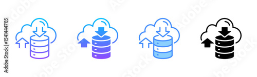 Cloud Storage Multi Style Icon Set