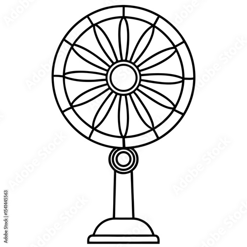 Bajaj Pedestal Fan line art vector